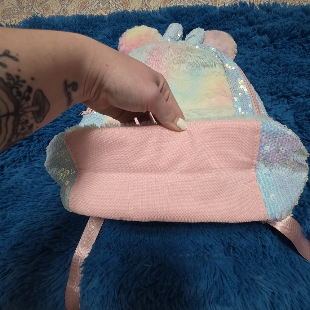 Walt Disney World Pastel Plush Backpack With Minnie Bow